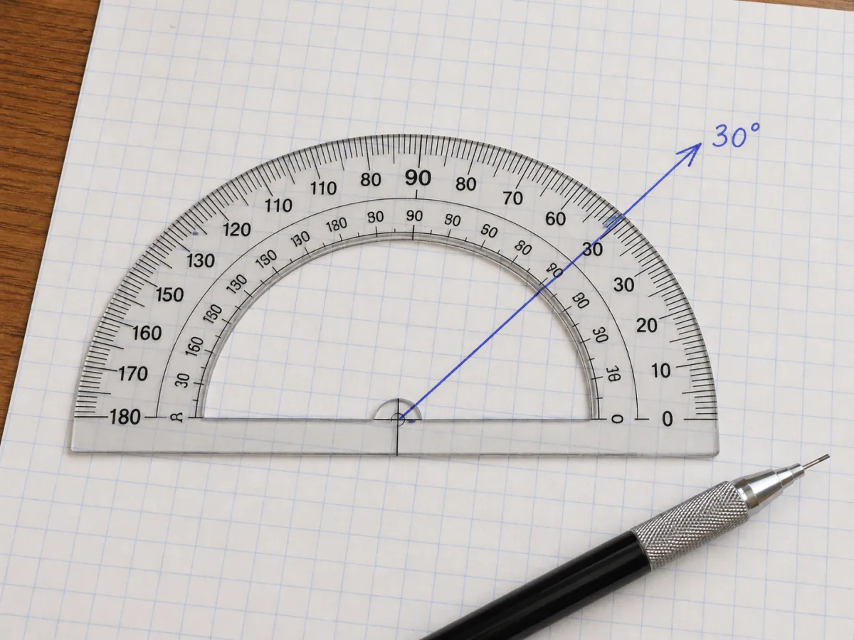 Diagramme avec des valeurs d'angle précises saisies pour chaque vecteur
