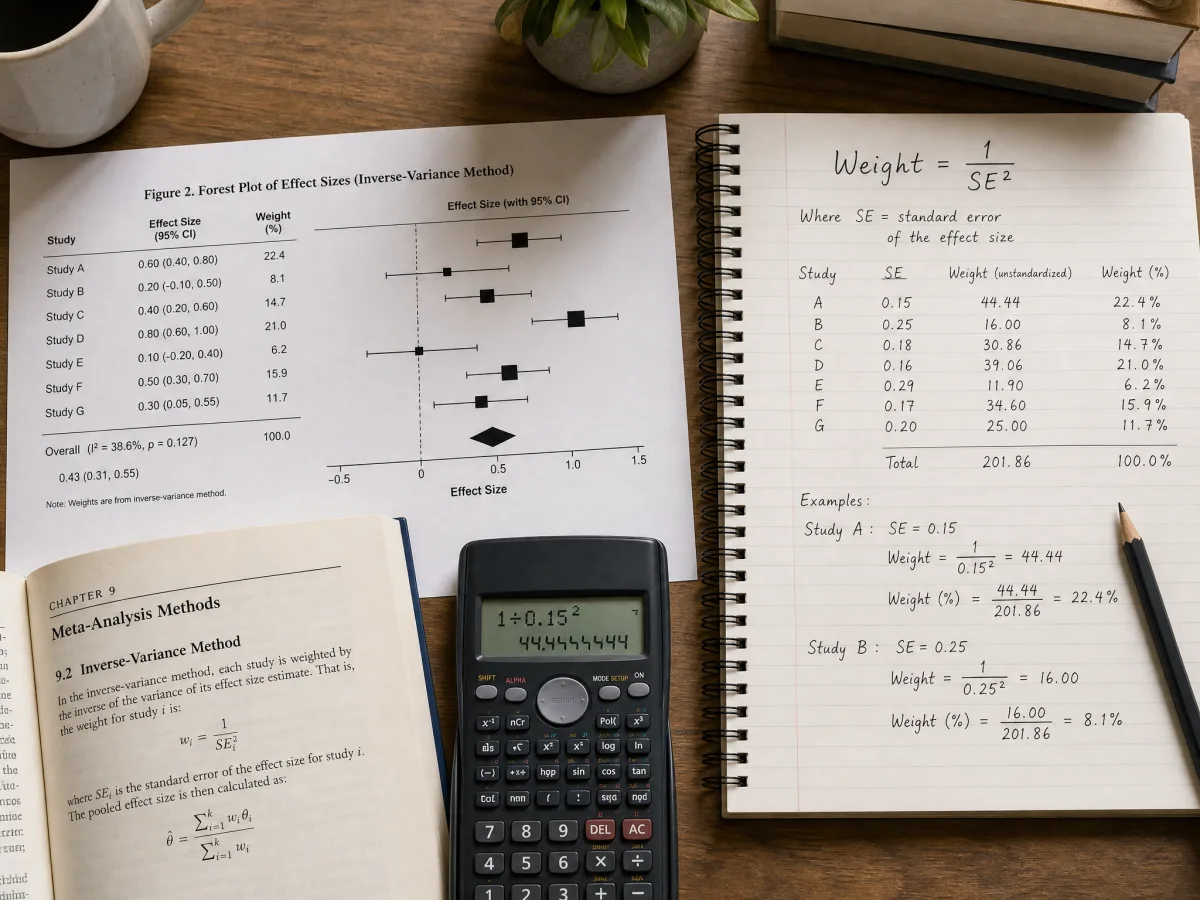 Forest plot squares sized proportionally to study weight
