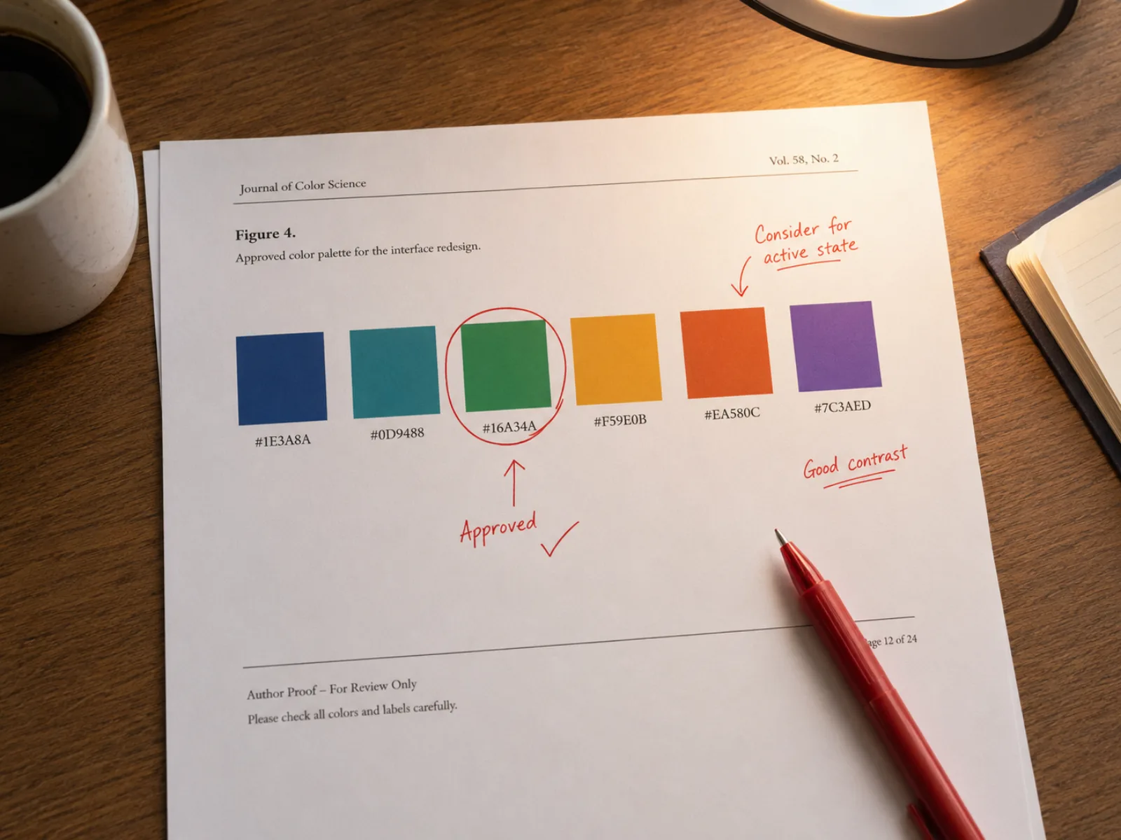 Exportierte Farbpaletten-SVG mit Hex- und RGB-Beschriftungen unter jedem Farbmuster
